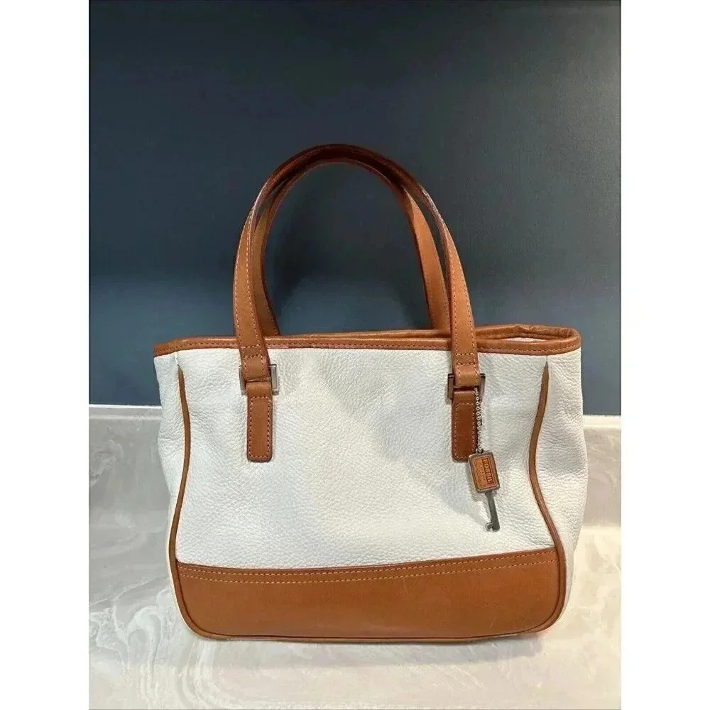 Fossil Handbag white and‎ camel classic